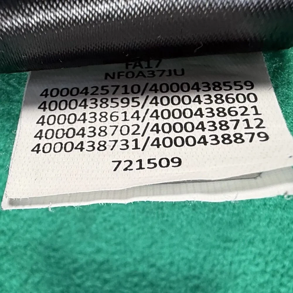 The North Face TNF Mens Large Green Colorblock Geometric Full Zip Fleece Jacket